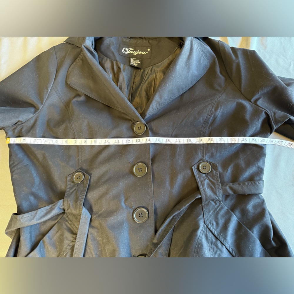 Joujou Black Lightweight Trench Coat – Women’s 2X – Excellent Condition